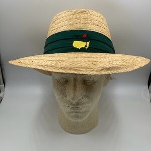 Masters Straw Cowboy Hat with Green Label and Yellow Tag